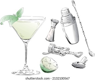 cocktails kit martini mojito lime