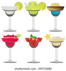Cocktails in margarita glass