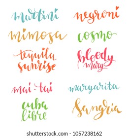 cocktail's names lettering