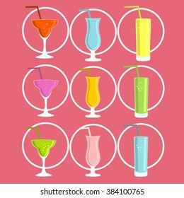 cocktails on a red background