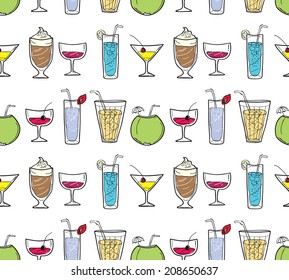 cocktails seamless background