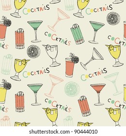 cocktails seamless background