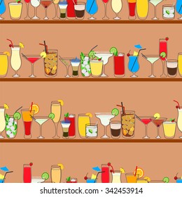 Cocktails seamless pattern