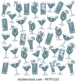 Cocktails seamless pattern