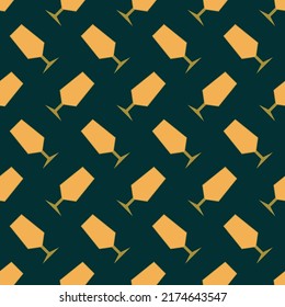 Cocktails seamless pattern in art deco style. Alcohol drink icon in style of the 1920s-1930s. Icon cocktail in golden color. Vintage design for print on wrapping paper, wallpaper. Vector illustration