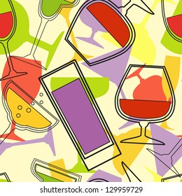 Cocktails seamless pattern. Vector illustration