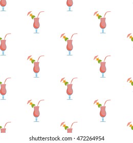 Cocktails. Seamless pattern. Vector illustration on a white background. Swatch inside.