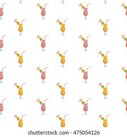 Cocktails. Seamless pattern. Vector illustration on a white background. Swatch inside.