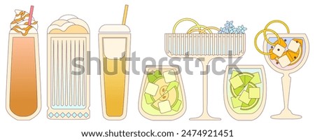 Similar – Image, Stock Photo Orange milkshake glass minimalist on a purple background