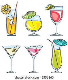 Cocktails vector illustration