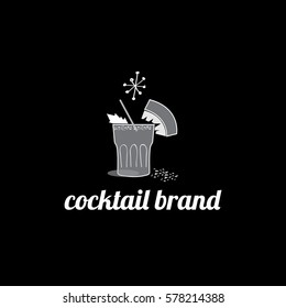 Cocktails vector logo design template