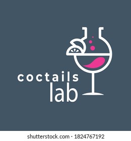 Cocktails vector logo. Cocktails vector icon. Cocktails emblem