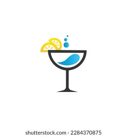 Cocktails vector logo. Cocktails vector icon. Cocktails emblem