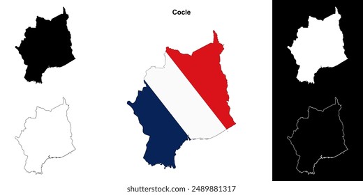 Cocle province outline map set