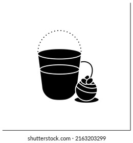 Coco bomb glyph icon. Hot milk. Delicious dessert. Cute ball of chocolate with marshmallows filling inside.Chocolate sweet.Filled flat sign. Isolated silhouette vector illustration