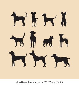 Coco dog set silhouette Clipart on a hex color background