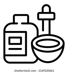 Coco dropper product icon outline vector. Cosmetic coconut. Shampoo natural