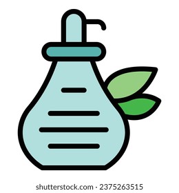 Coco extract oil icon outline vector. Cream coconut. Soap design color flat