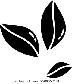 Coco leaves solid glyph vector illustration