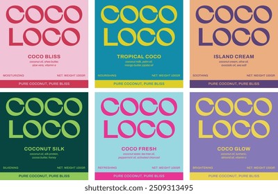 COCO LOCO Coconut Soap Bar Packaging Skin Bodycare Vector Label Design