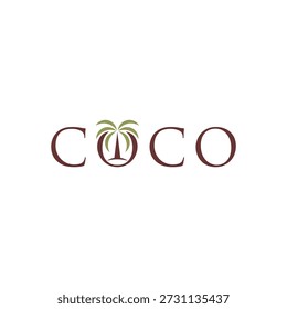 coco logo design, palm symbol icon vector