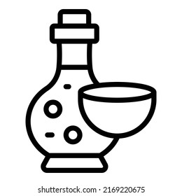 Coco oil bottle icon outline vector. Natural product. Coconut extract