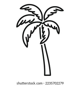 Coco palm tree icon outline vector. Summer plant. Tropic forest