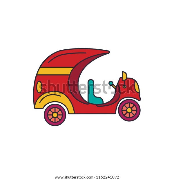 Coco taxi icon. Cartoon coco taxi vector\
icon for web design isolated on white\
background