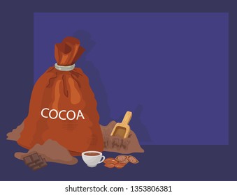 cocoa bag, vector illustration