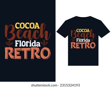 Cocoa Beach Florida Retro illustrations for print-ready T-Shirts design