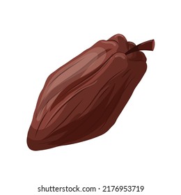 cocoa bean cartoon vector. plant tree, sweet dessert, dark candy, fruit seed cocoa bean. isolated color illustration