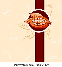 cocoa bean design beige and brown - vector illustration