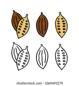 cocoa bean doodle icon