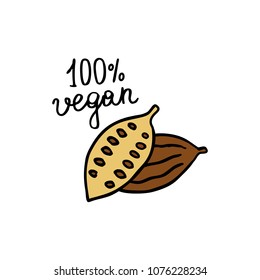 cocoa bean doodle icon