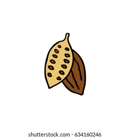 cocoa bean doodle icon