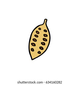 cocoa bean doodle icon