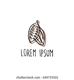 cocoa bean doodle icon