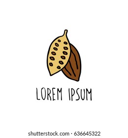 cocoa bean doodle icon
