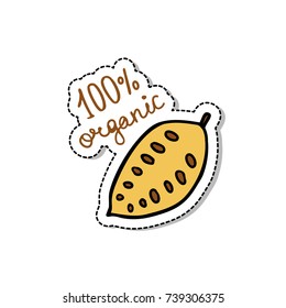 cocoa bean doodle icon