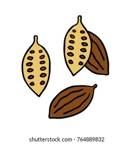 cocoa bean doodle icon