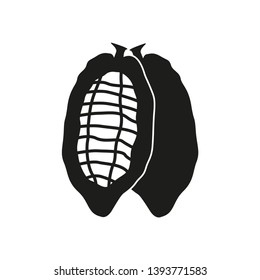 Cocoa bean icon. Simple flat vector illustration.