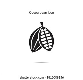 Cocoa bean icon vector illustration graphic on background