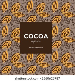 Cocoa bean illustration. Vintage style design template. chocolate cocoa beans. Vector illustration