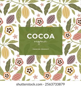 Cocoa bean illustration. Vintage style design template. chocolate cocoa beans. Vector illustration