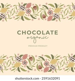 Cocoa bean illustration. Vintage style design template. chocolate cocoa beans. Vector illustration