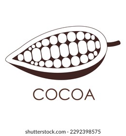 Cocoa bean Logo. Cocoa Icon. Chocolate Cocoa Symbol. Vector Illustration Isolated on White Background.