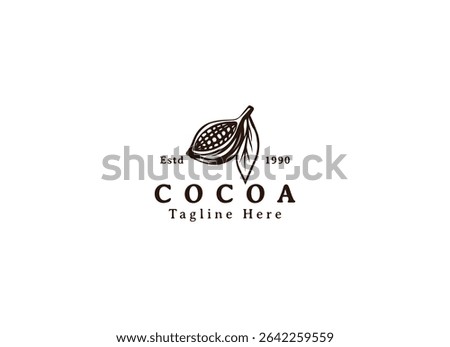 Cocoa bean Logo. Cocoa Icon. Chocolate Cocoa Symbol. Vector Illustration Isolated on White Background.