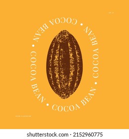 Cocoa bean textured illustration. Minimalist abstract style design template. Chocolate cacao beans