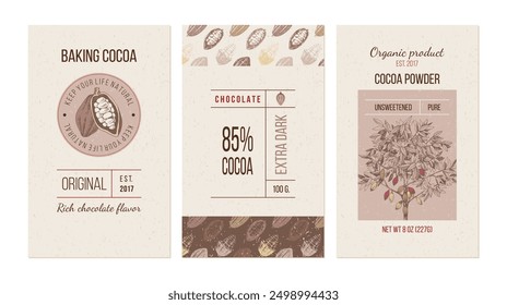 Anuncios de cacao Ilustración vectorial