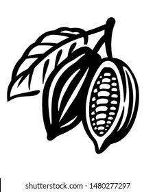 Cocoa Beans black Icon on white